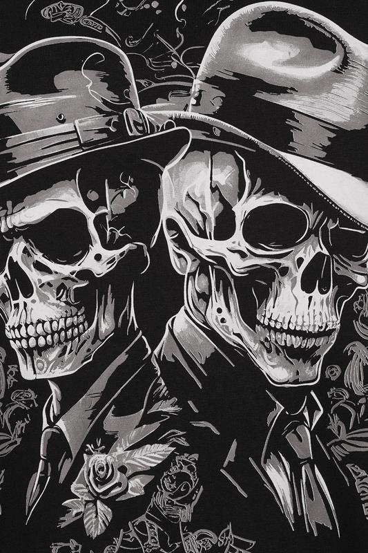 KAM Big & Tall Black Gentleman Skull T-Shirt | BadRhino 5