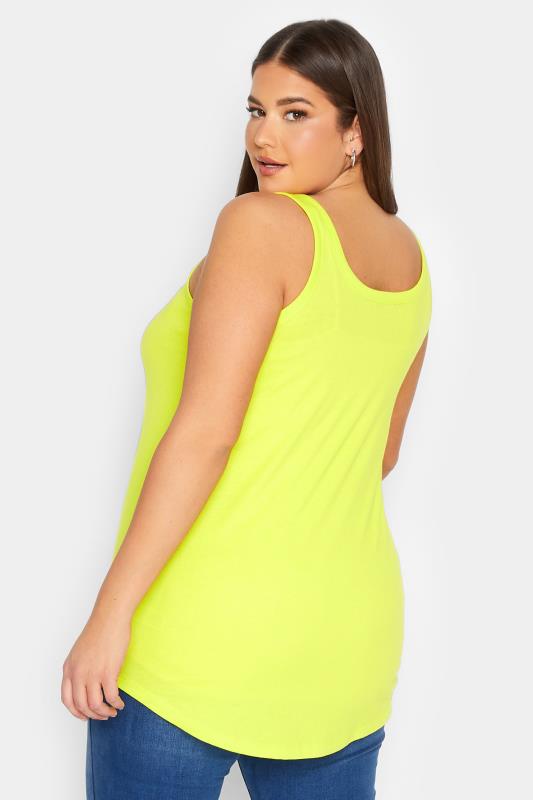 Plus Size Neon Yellow Vest Top | Yours Clothing 3