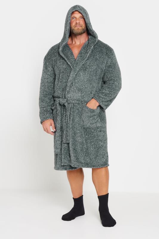 BadRhino Big & Tall Grey Hooded Dressing Gown | BadRhino  2