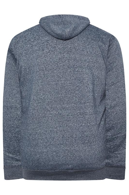 KAM Big & Tall Navy Blue Lumberjack Fleece Lined Hoodie | BadRhino 2