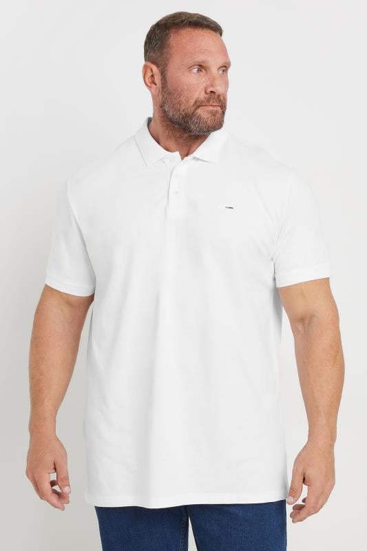 Men's  BadRhino Big & Tall White Extra Long Core Polo Shirt