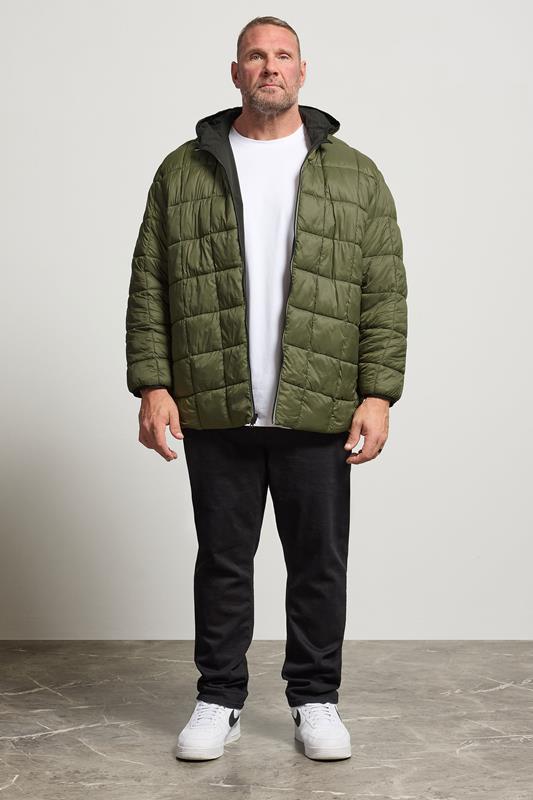 JACK & JONES Big & Tall Black Reversible Puffer Jacket | BadRhino 3