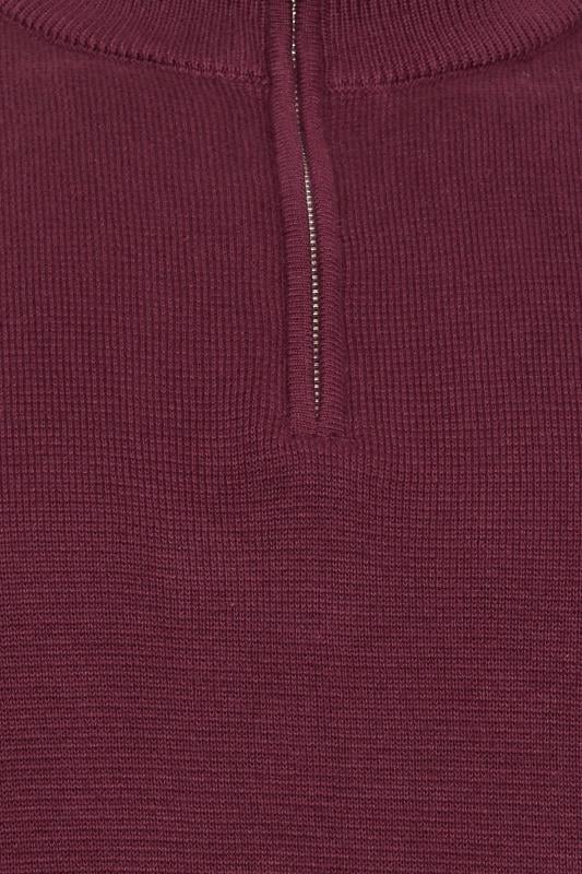 BadRhino Big & Tall Burgundy Red Milano Quarter Zip Jumper | BadRhino 3