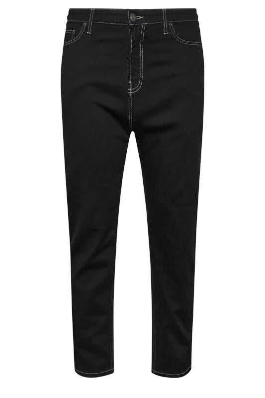 BadRhino Big & Tall Black Contrast Stitch Straight Leg Jeans | BadRhino 1