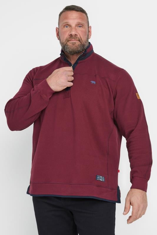 Men's  D555 Big & Tall Burgundy Quarter Zip Fleece