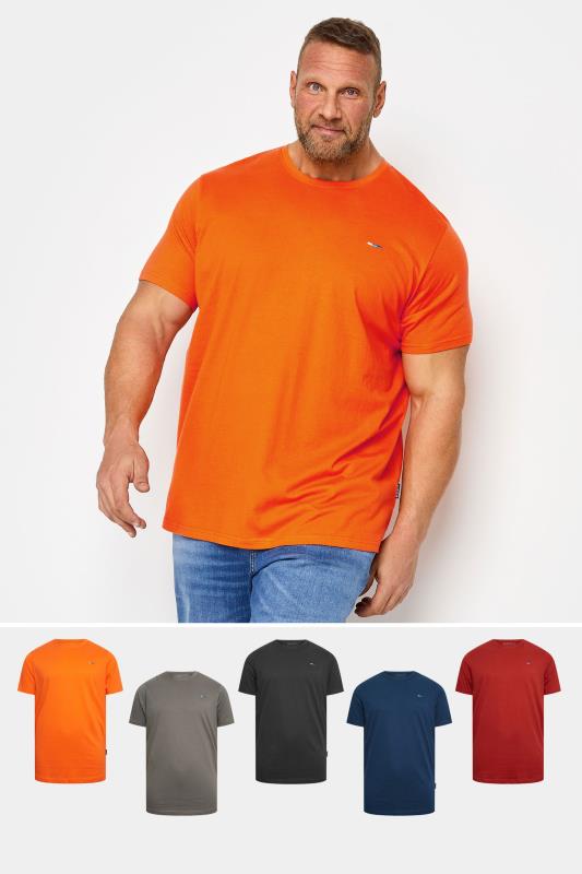 Men's  BadRhino Big & Tall Orange 5 Pack Essential T-Shirts