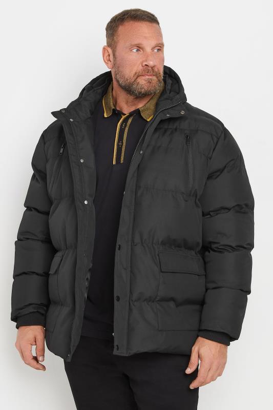 BadRhino Big & Tall Black Hooded Puffer Jacket | BadRhino 2