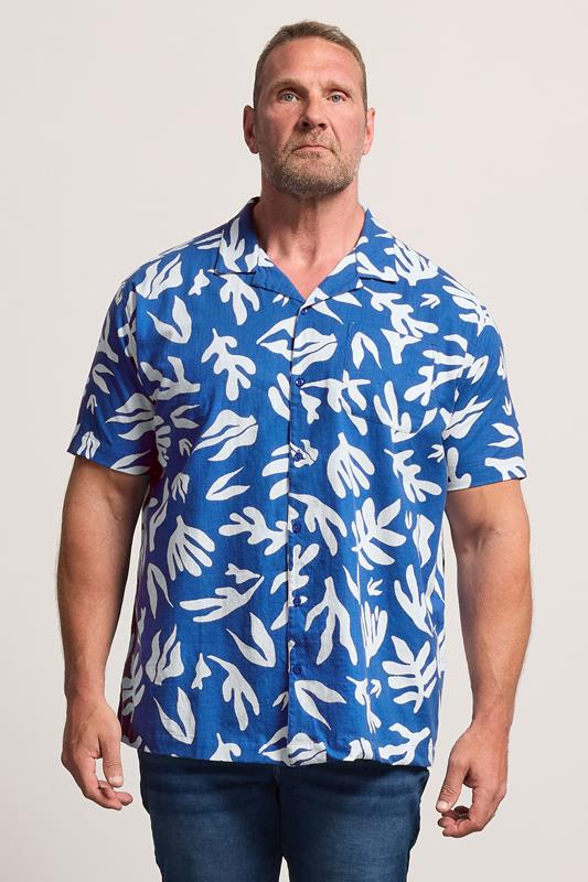  BadRhino Big & Tall Blue Coral Print Shirt
