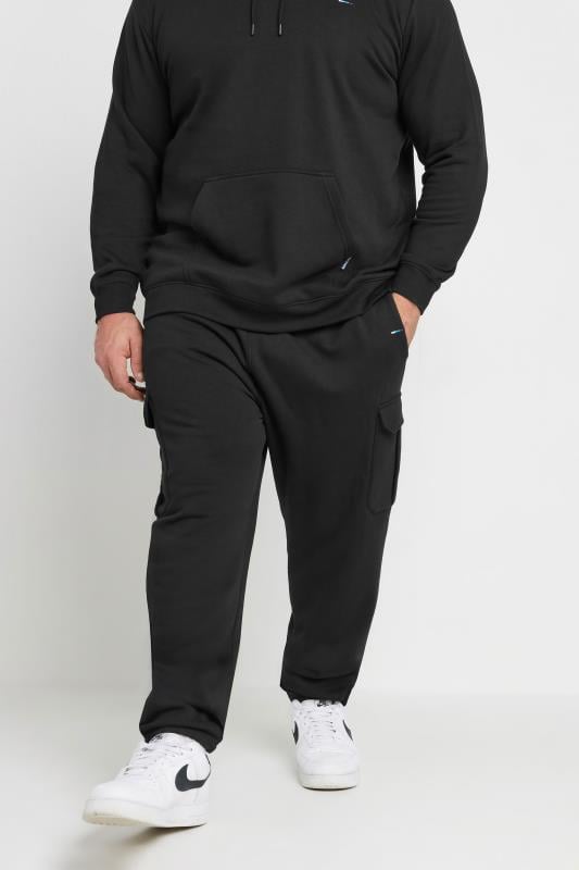 BadRhino Big & Tall Black Hoodie & Cargo Joggers Set | BadRhino 3