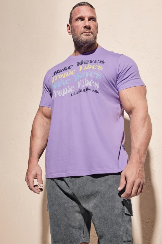 BadRhino Big & Tall Purple 'Make Waves' Slogan T-Shirt | BadRhino 1