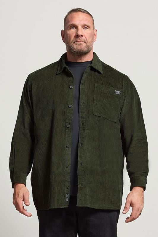 Men's  JACK & JONES Big & Tall Rosin Green Corduroy Overshirt