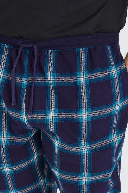 BadRhino Big & Tall Blue Check Print Pyjama Trousers | BadRhino 4