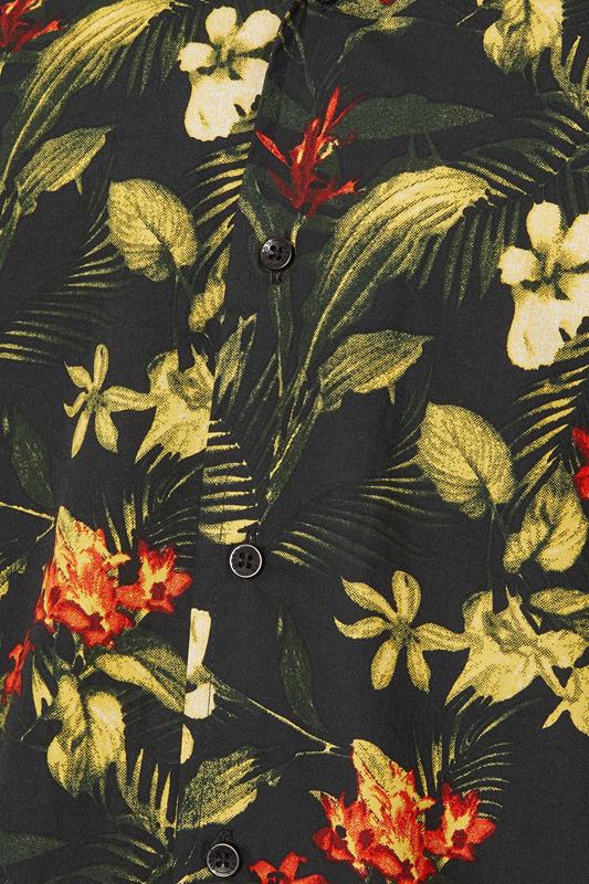 D555 Big & Tall Black Hawaiian Short Sleeve Shirt | BadRhino 5