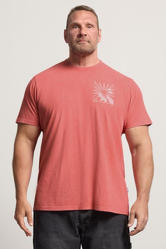  BadRhino Big & Tall Orange Mountain Graphic T-Shirt