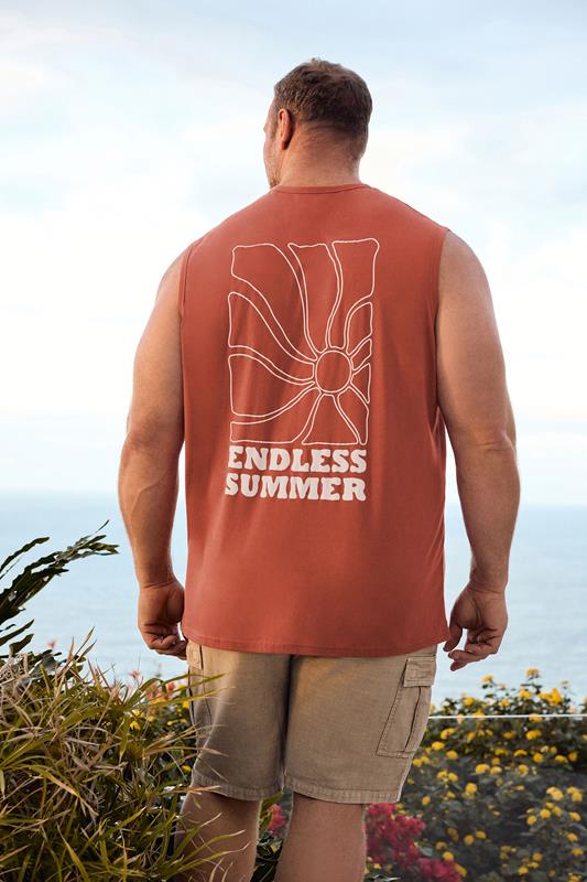BadRhino Big & Tall Orange Graphic Vest Top