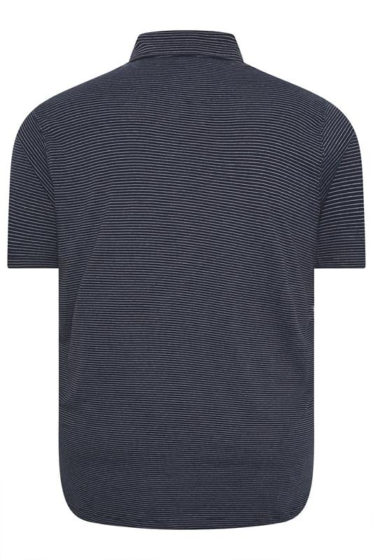 D555 Big & Tall Navy Blue Embroidered Jersey Polo Shirt | BadRhino 2