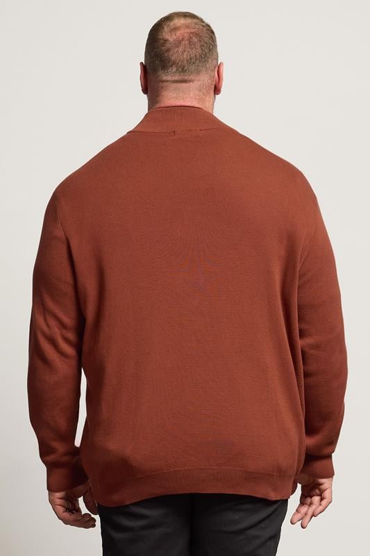 BadRhino Big & Tall Henna Red Milano Quarter Zip Jumper | BadRhino 3