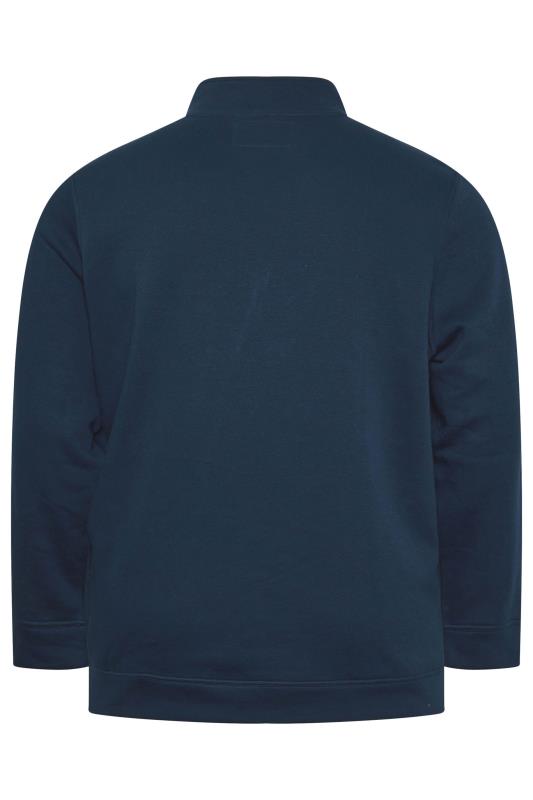 BadRhino Big & Tall Navy Blue Utility Half Zip Sweatshirt | BadRhino 5