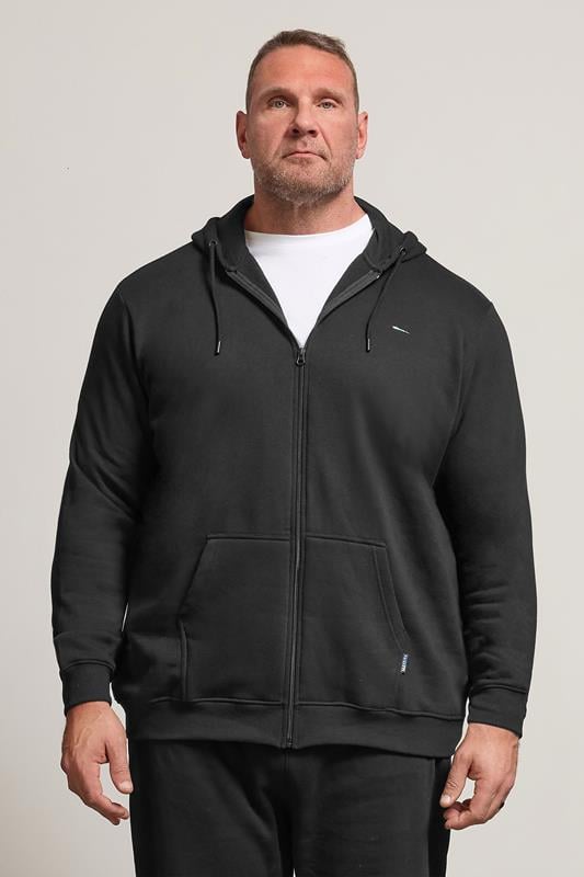 Men's Casual / Every Day BadRhino Big & Tall Black Essential Zip Through Hoodie