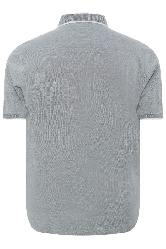 BLEND Big & Tall Light Grey Logo Polo Shirt | BadRhino 2
