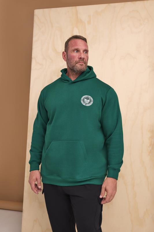 Men's  BadRhino Big & Tall Forest Green Patch Logo Hoodie