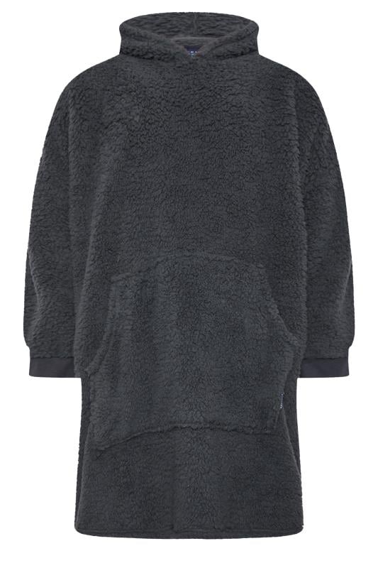 BadRhino Big & Tall Charcoal Grey Fleece Borg Blanket Hoodie | BadRhino 5