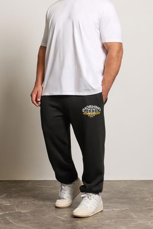 Men's  BadRhino Big & Tall Black Worldwide Joggers