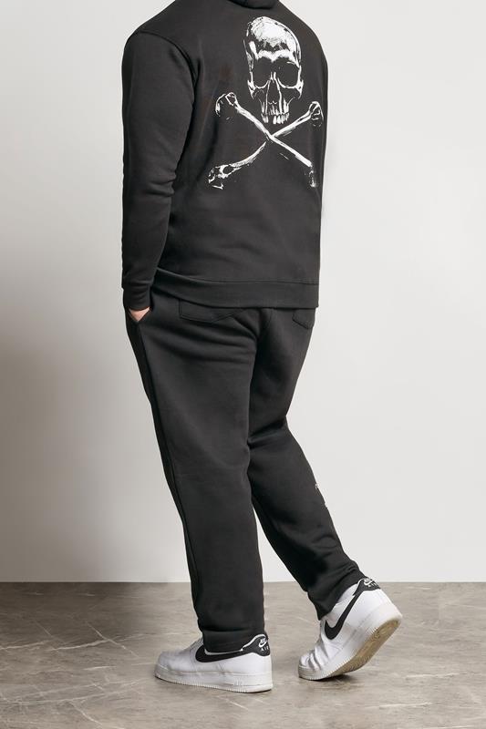 BadRhino Big & Tall Black Side Skull Open Hem Joggers | BadRhino 4