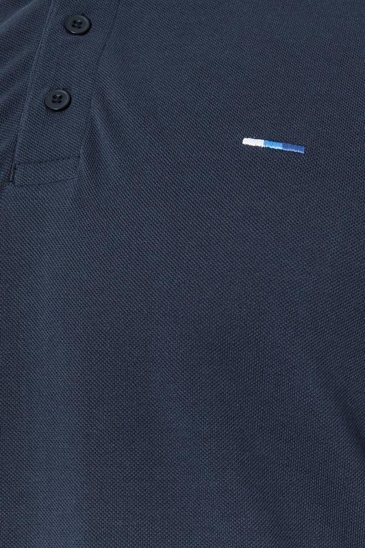 BadRhino Big & Tall Navy Blue & Red Contrast Polo Shirt | BadRhino 7
