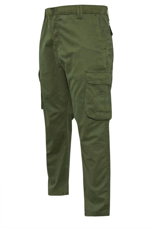 KAM Big & Tall Khaki Stretch Cargo Trousers | BadRhino 3