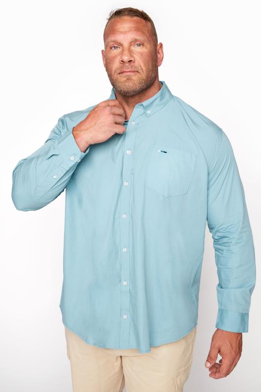 Men's  BadRhino Big & Tall Light Blue Poplin Long Sleeve Shirt
