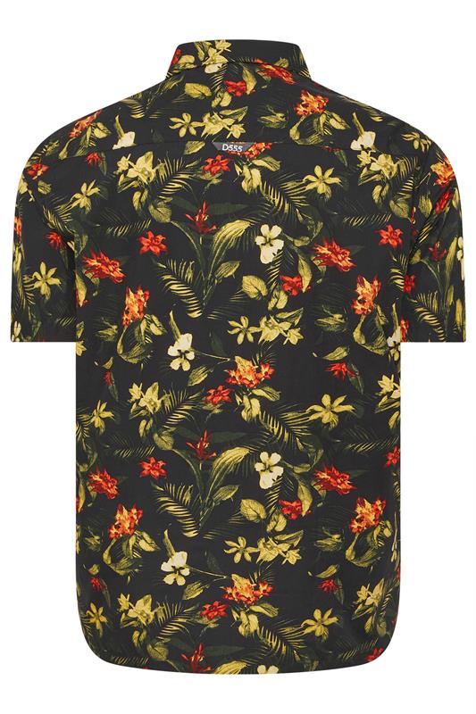 D555 Big & Tall Black Hawaiian Short Sleeve Shirt | BadRhino 4