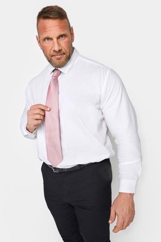 Men's  BadRhino Tailoring Pink Plain Textured Tie
