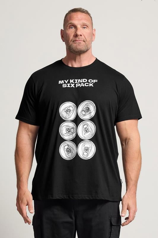  BadRhino Big & Tall Black 'Six Pack' Graphic T-Shirt