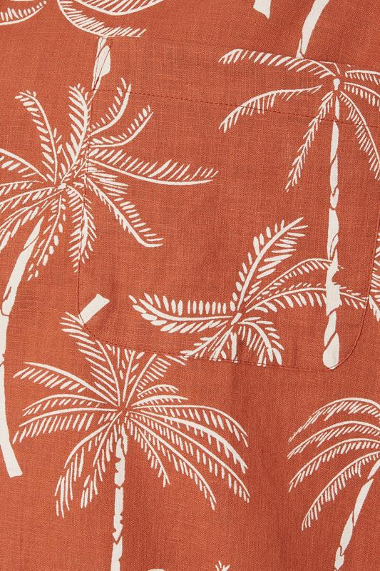 BadRhino Big & Tall Clay Orange Palm Tree Print Short Sleeve Shirt | BadRhino 8
