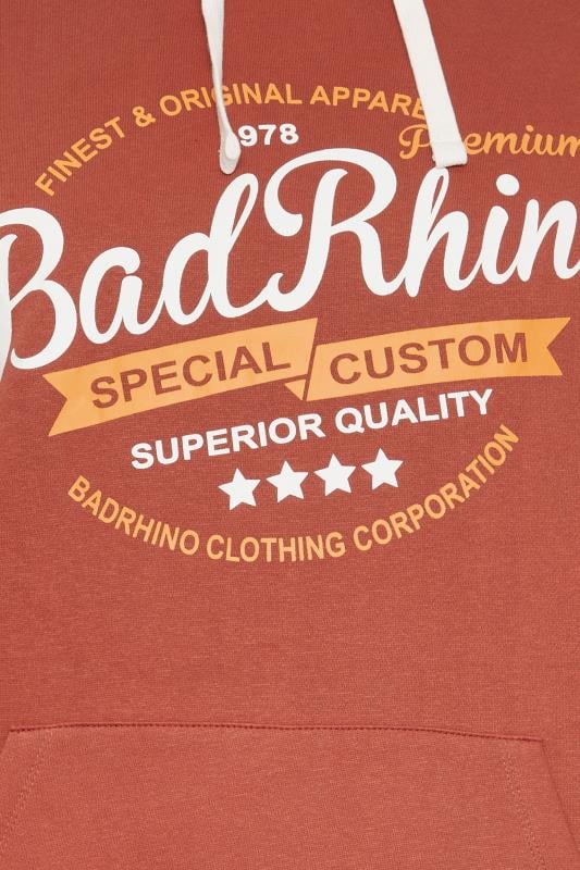 BadRhino Big & Tall Rust Orange Branded Logo Printed Hoodie | BadRhino 2