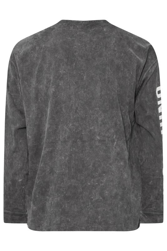 IronRhino Big & Tall Grey Long Sleeve Acid Wash T-Shirt | BadRhino 6