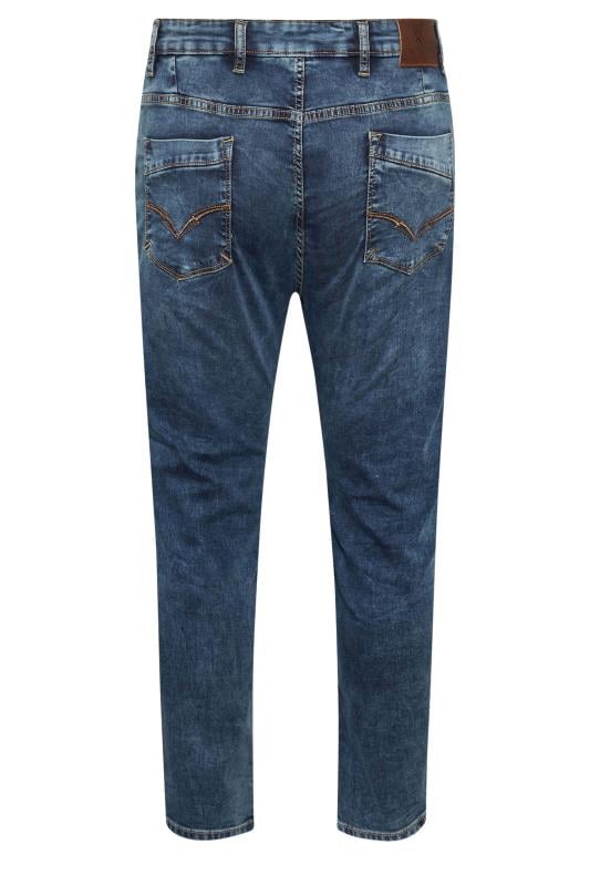 KAM Big & Tall Blue Light Wash Soft Stretch Denim Jeans | BadRhino 2