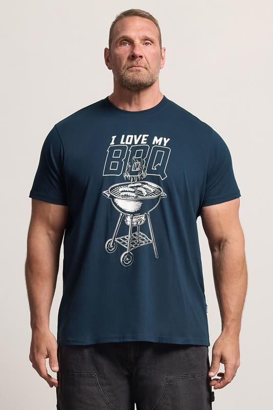  BadRhino Big & Tall Navy Blue 'My BBQ' Graphic T-Shirt