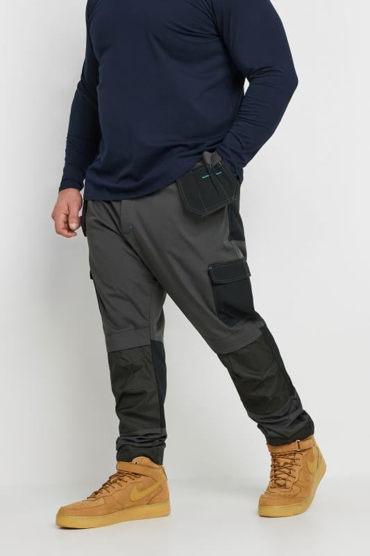 BadRhino Big & Tall Black Workwear Cargo Trousers | BadRhino 1