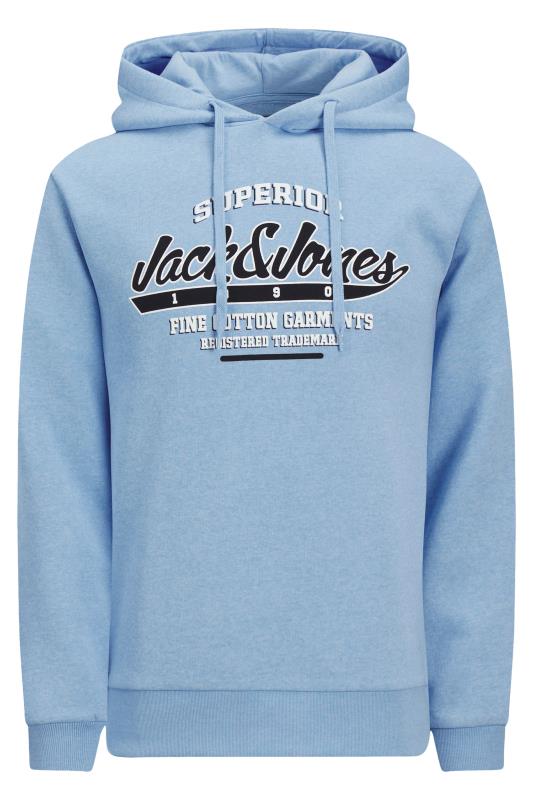 JACK & JONES Big & Tall Blue 'Superior' Logo Hoodie | BadRhino  1