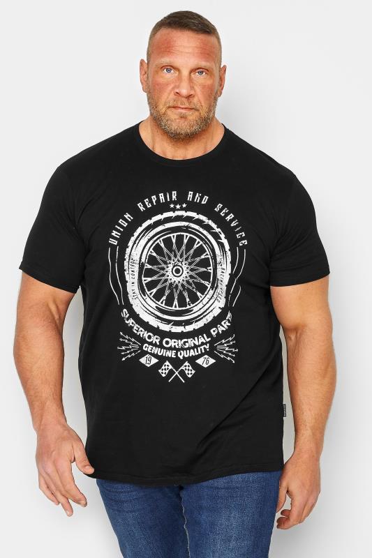 Men's  BadRhino Big & Tall Black Union Repair Print T-Shirt