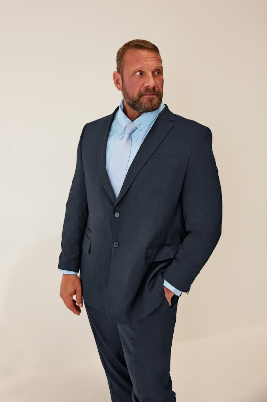 Men's  BadRhino Tailoring Big & Tall Navy Blue Plain Suit Jacket