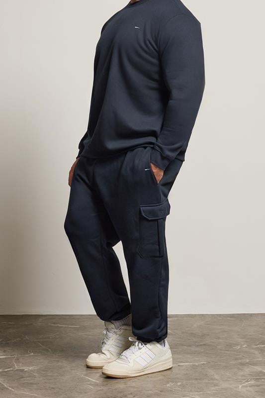 Men's  BadRhino Big & Tall Navy Blue Cargo Joggers