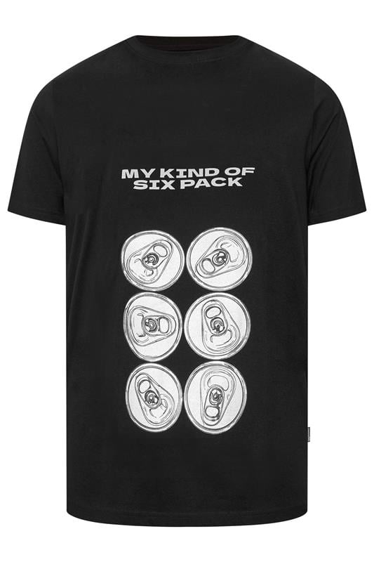 BadRhino Big & Tall Black Extra Long 'Six Pack' Graphic T-Shirt | BadRhino 5
