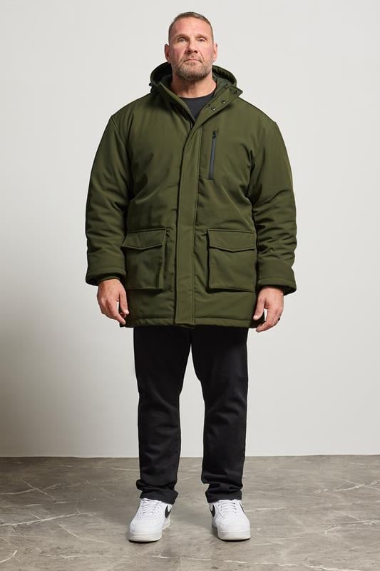 KAM Big & Tall Khaki Green Softshell Jacket | BadRhino 2