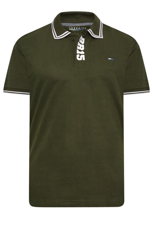 BadRhino Big & Tall Khaki Green BR15 Placket Polo Shirt | BadRhino 3
