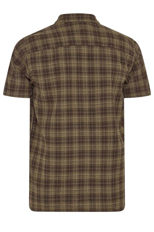 BadRhino Big & Tall Brown Check Stripe Short Sleeve Shirt | BadRhino 6