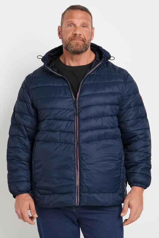 JACK & JONES Big & Tall Navy Blue Puffer Jacket | BadRhino 1