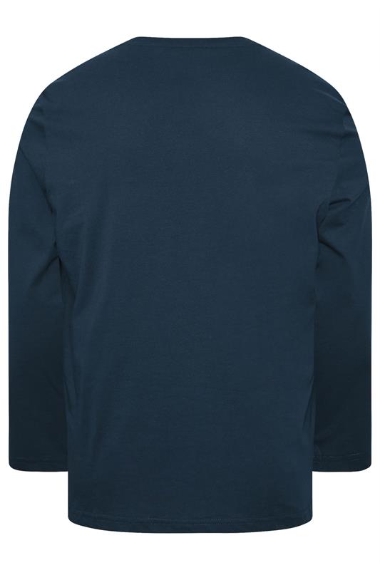 LYLE & SCOTT Big & Tall Navy Blue Long Sleeve T-Shirt | BadRhino 4